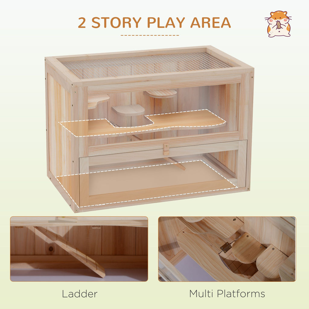 furniture-style 2-Tier Hamster Habitat with Openable Top and Ladder