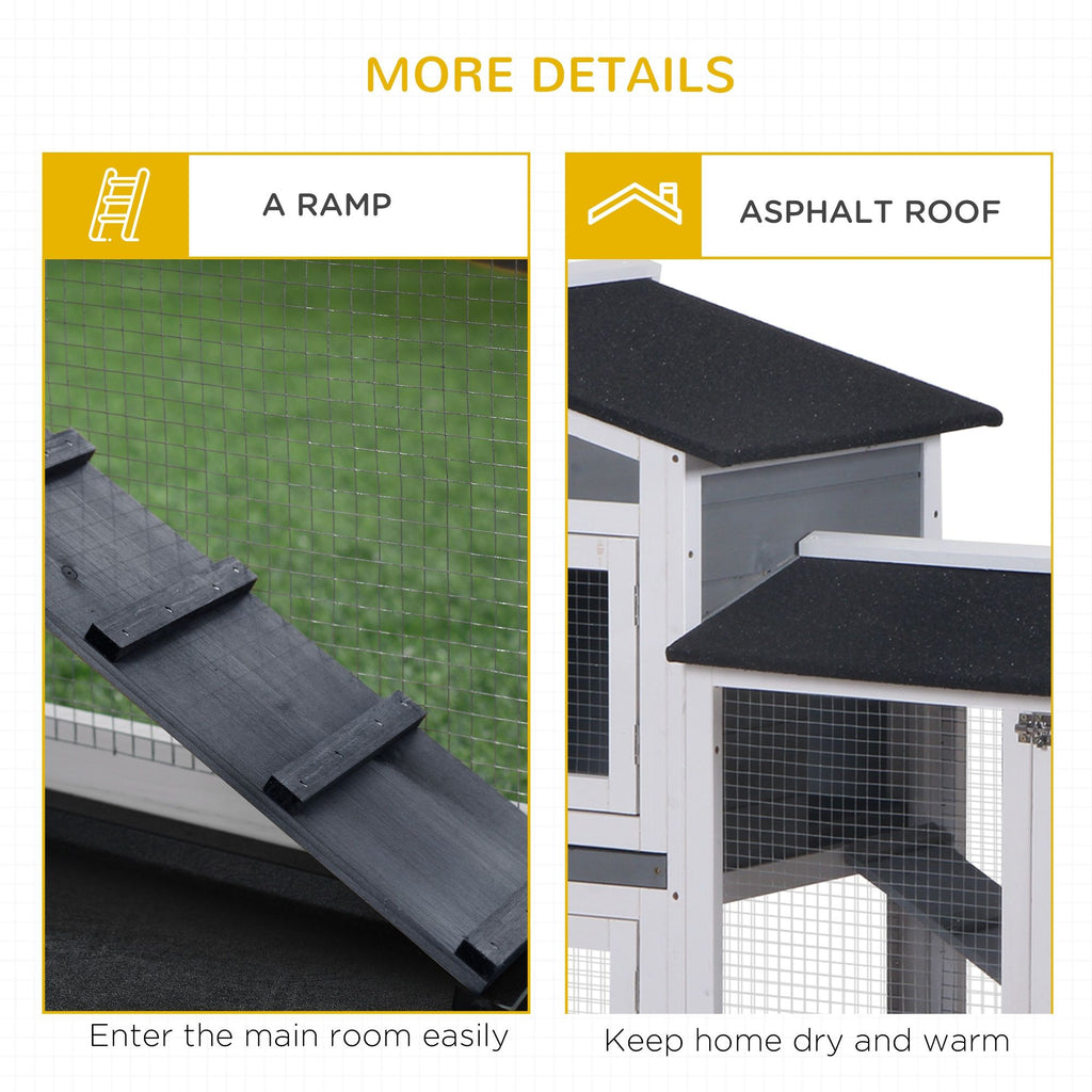 2-Tier Indoor Rabbit Enclosure with furniture-style Hutch and Outdoor Run