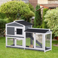 2-Tier Indoor Rabbit Enclosure with furniture-style Hutch and Outdoor Run
