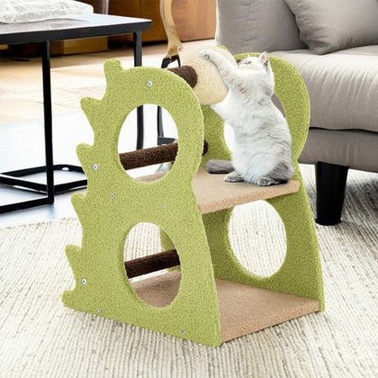2-Tier Cat Tree with Rotatable Scratching Ball – Fun and Comfort for Your Feline!