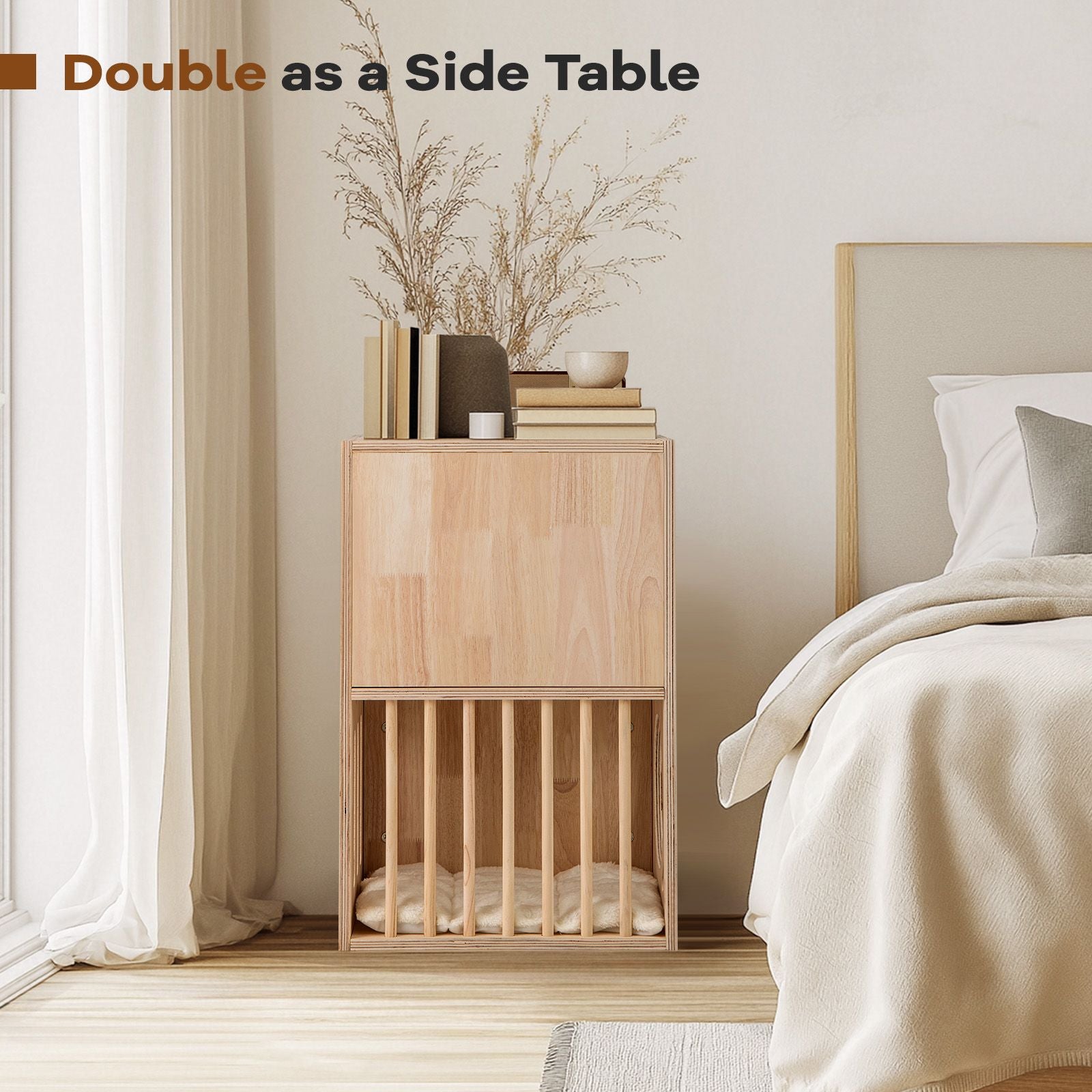 2-Tier furniture-style Cat Condo with Removable Cushions for Two Cats