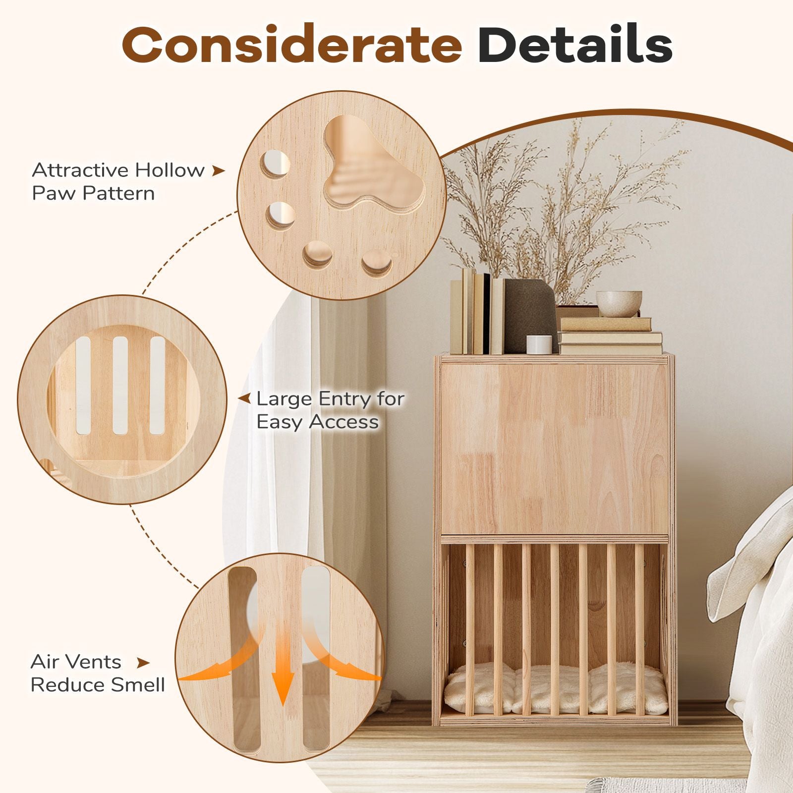 2-Tier furniture-style Cat Condo with Removable Cushions for Two Cats