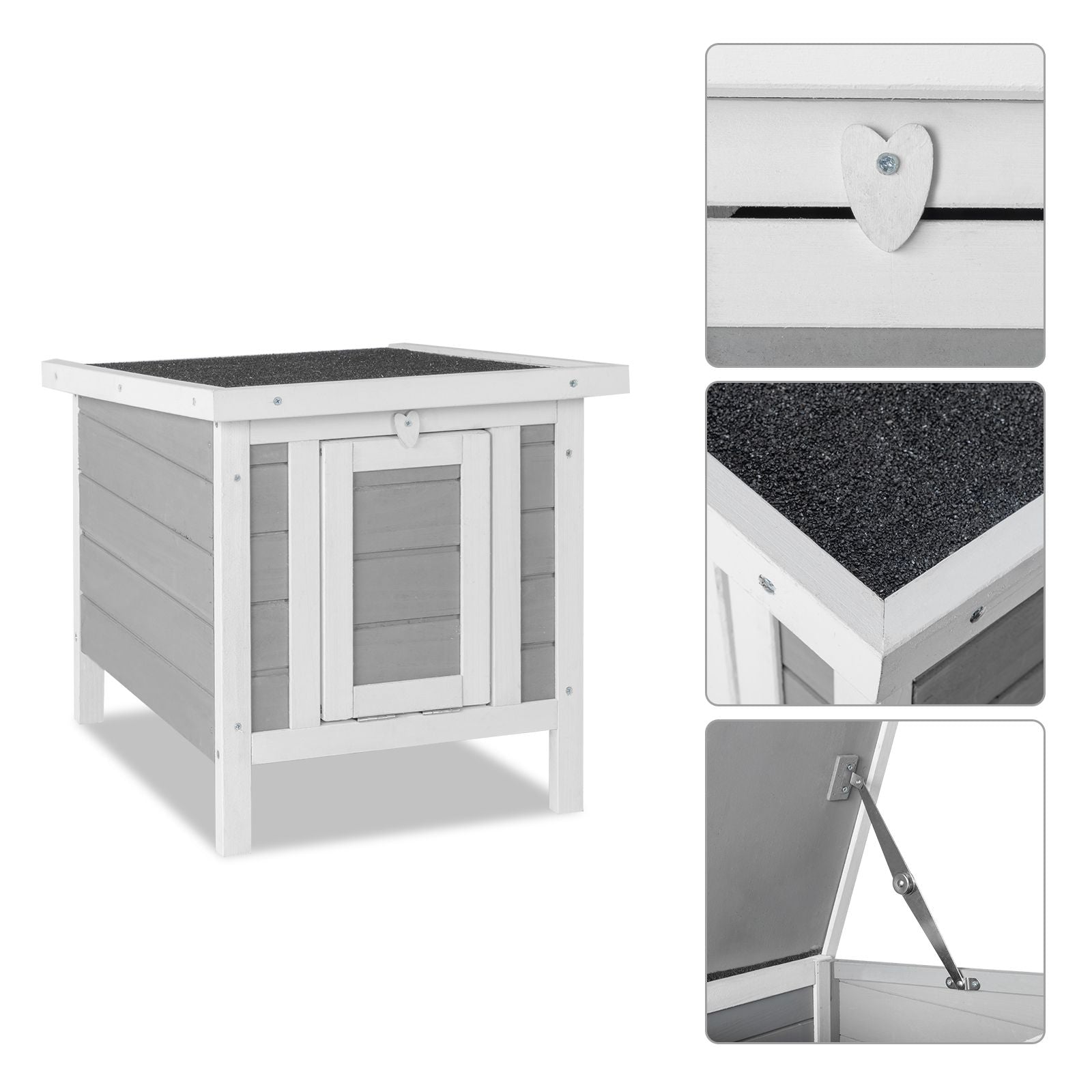 20" furniture-style water-ready Rabbit Hutch - Small Animal House Habitat in Gray
