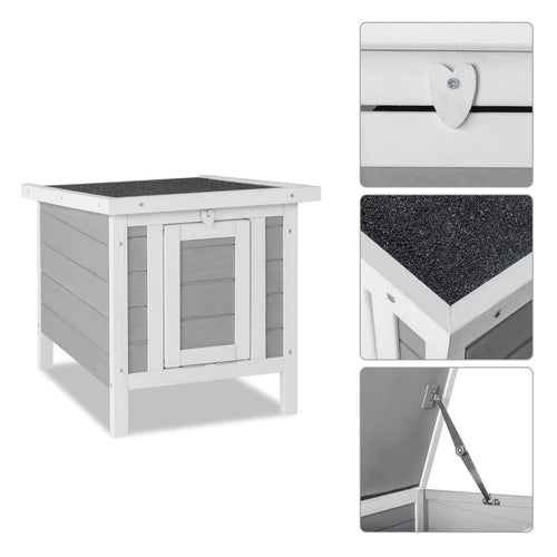 20" furniture-style water-ready Rabbit Hutch - Small Animal House Habitat in Gray