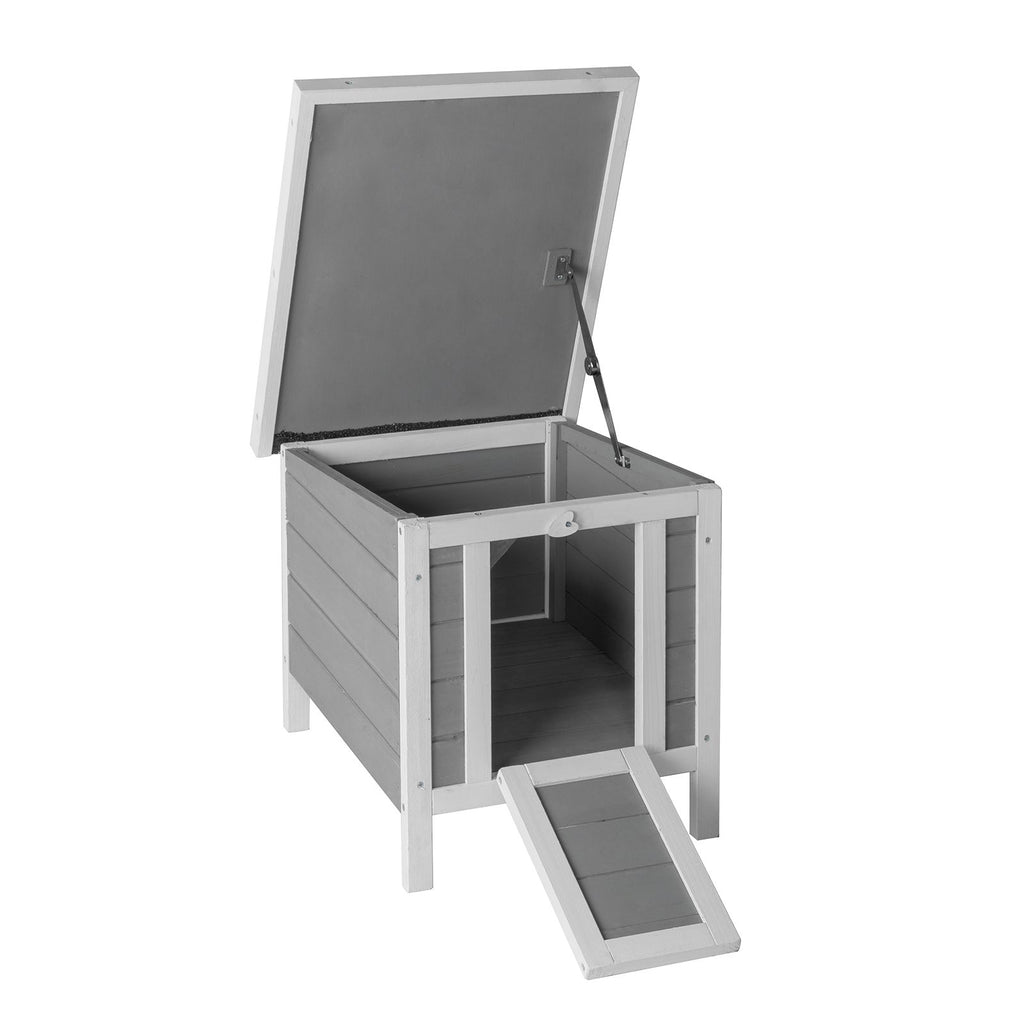 20" furniture-style water-ready Rabbit Hutch - Small Animal House Habitat in Gray