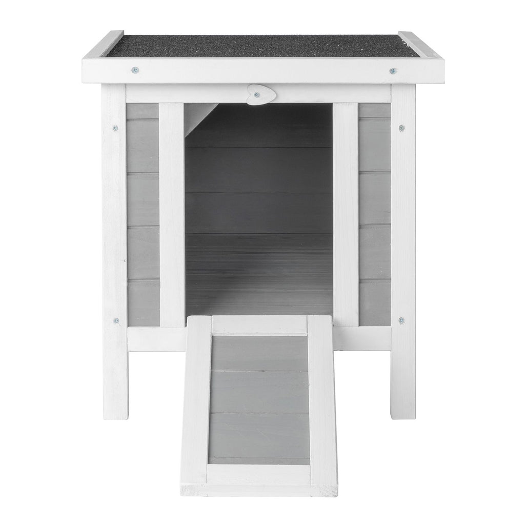 20" furniture-style water-ready Rabbit Hutch - Small Animal House Habitat in Gray
