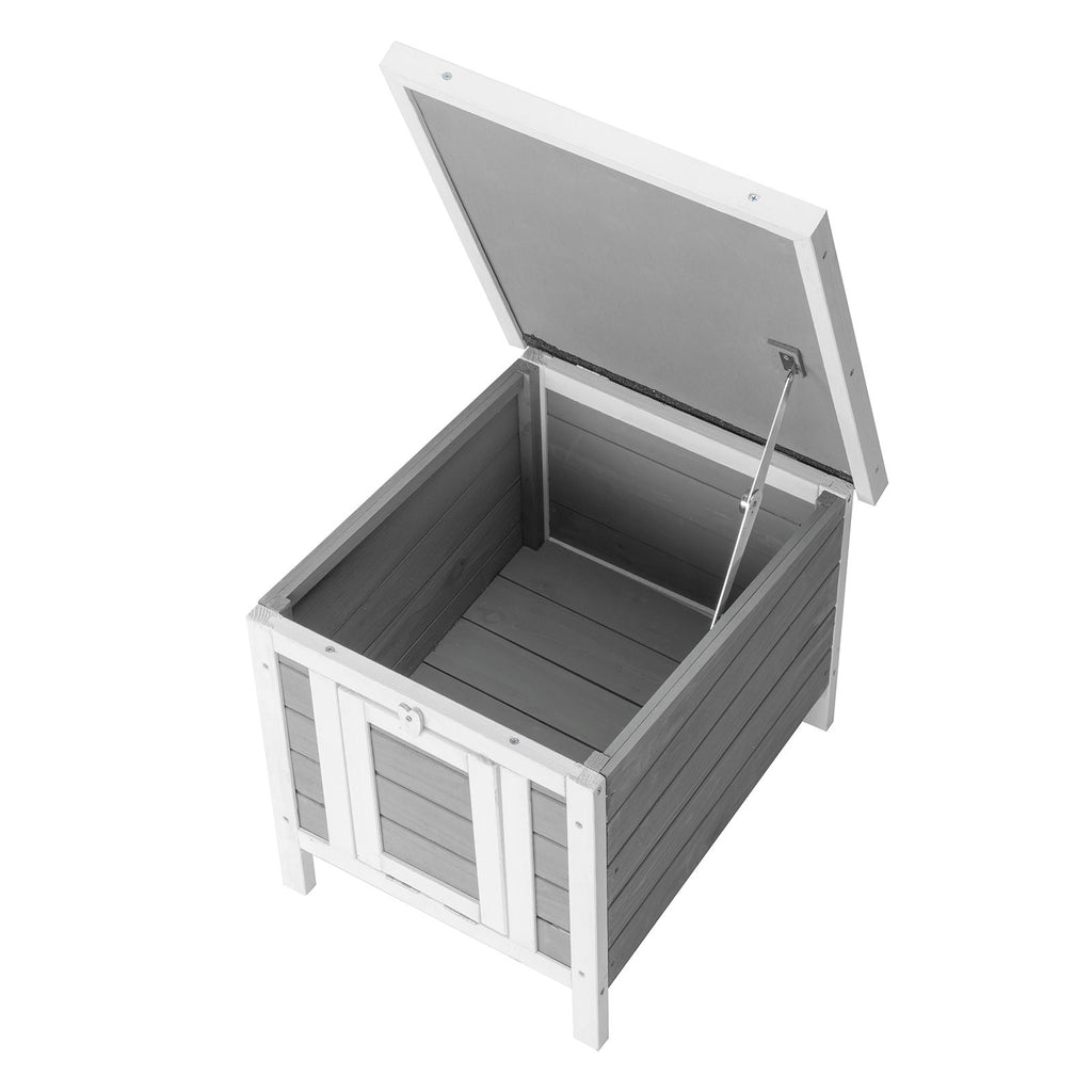 20" furniture-style water-ready Rabbit Hutch - Small Animal House Habitat in Gray