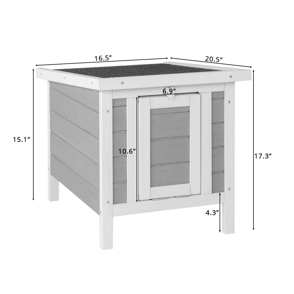 20" furniture-style water-ready Rabbit Hutch - Small Animal House Habitat in Gray