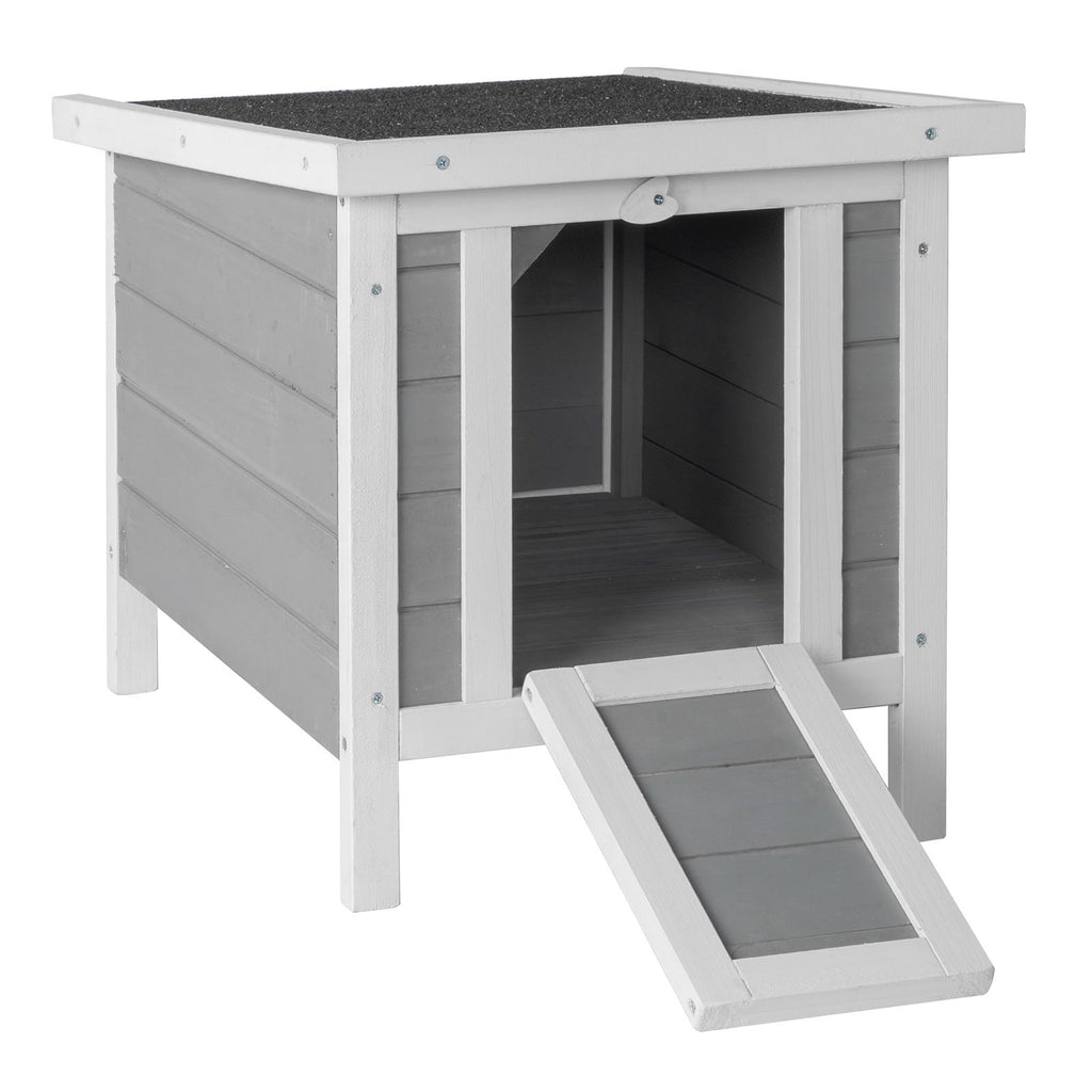 20" furniture-style water-ready Rabbit Hutch - Small Animal House Habitat in Gray