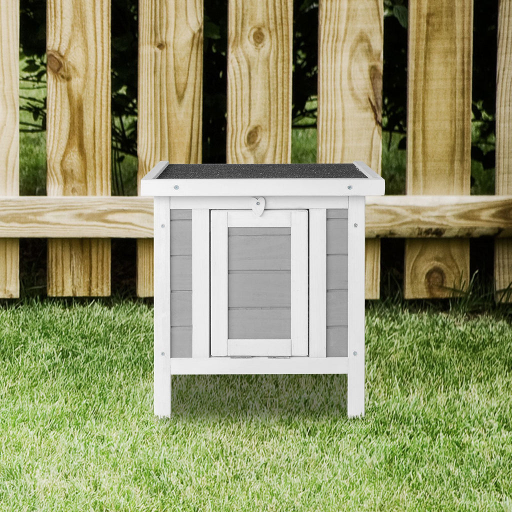 20" furniture-style water-ready Rabbit Hutch - Small Animal House Habitat in Gray