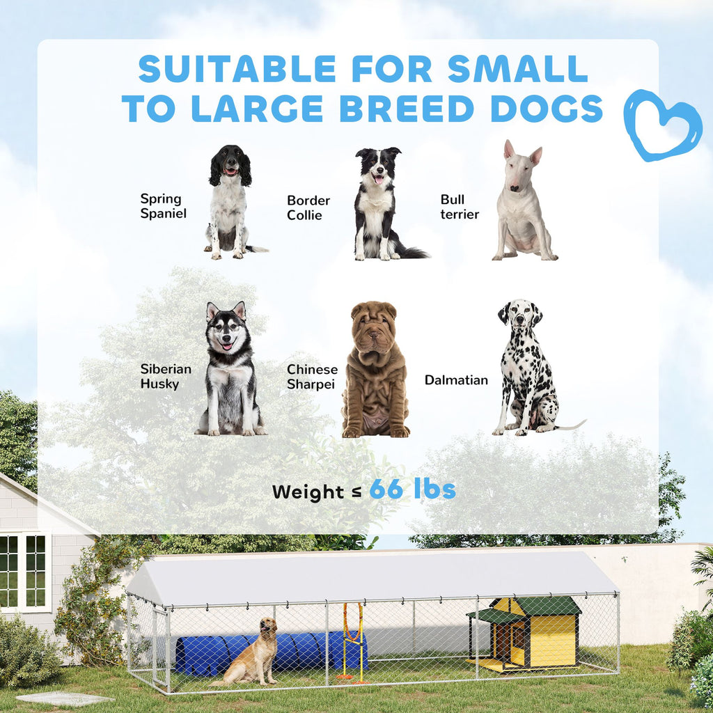 Outdoor Dog Kennel with water-ready Roof for Large Dogs