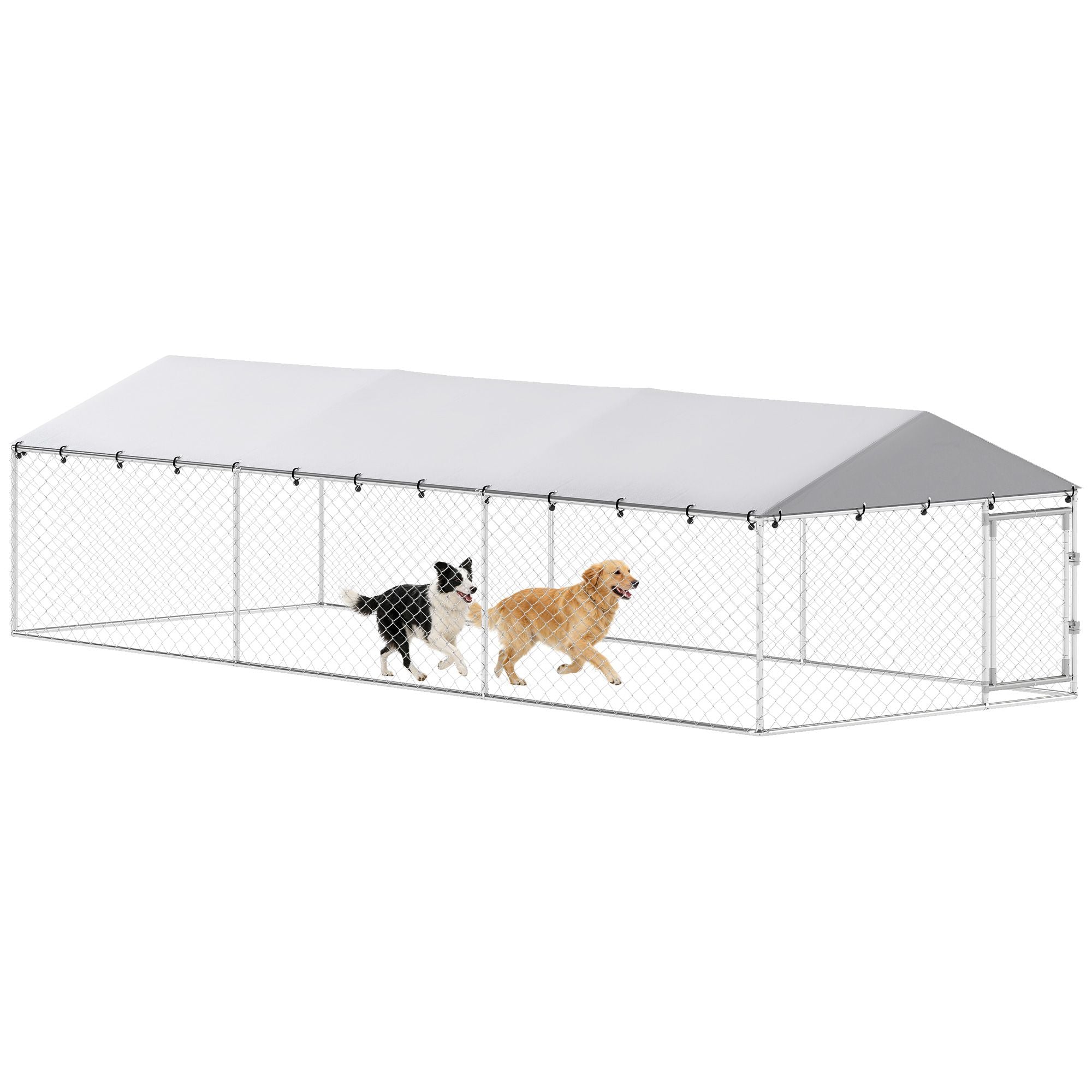Outdoor Dog Kennel with water-ready Roof for Large Dogs