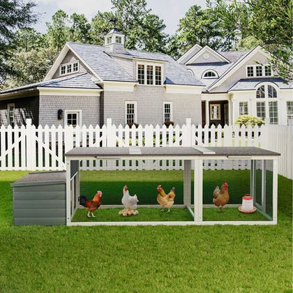 Spacious Outdoor Chicken Coop with Weatherproof Roof and Nesting Box