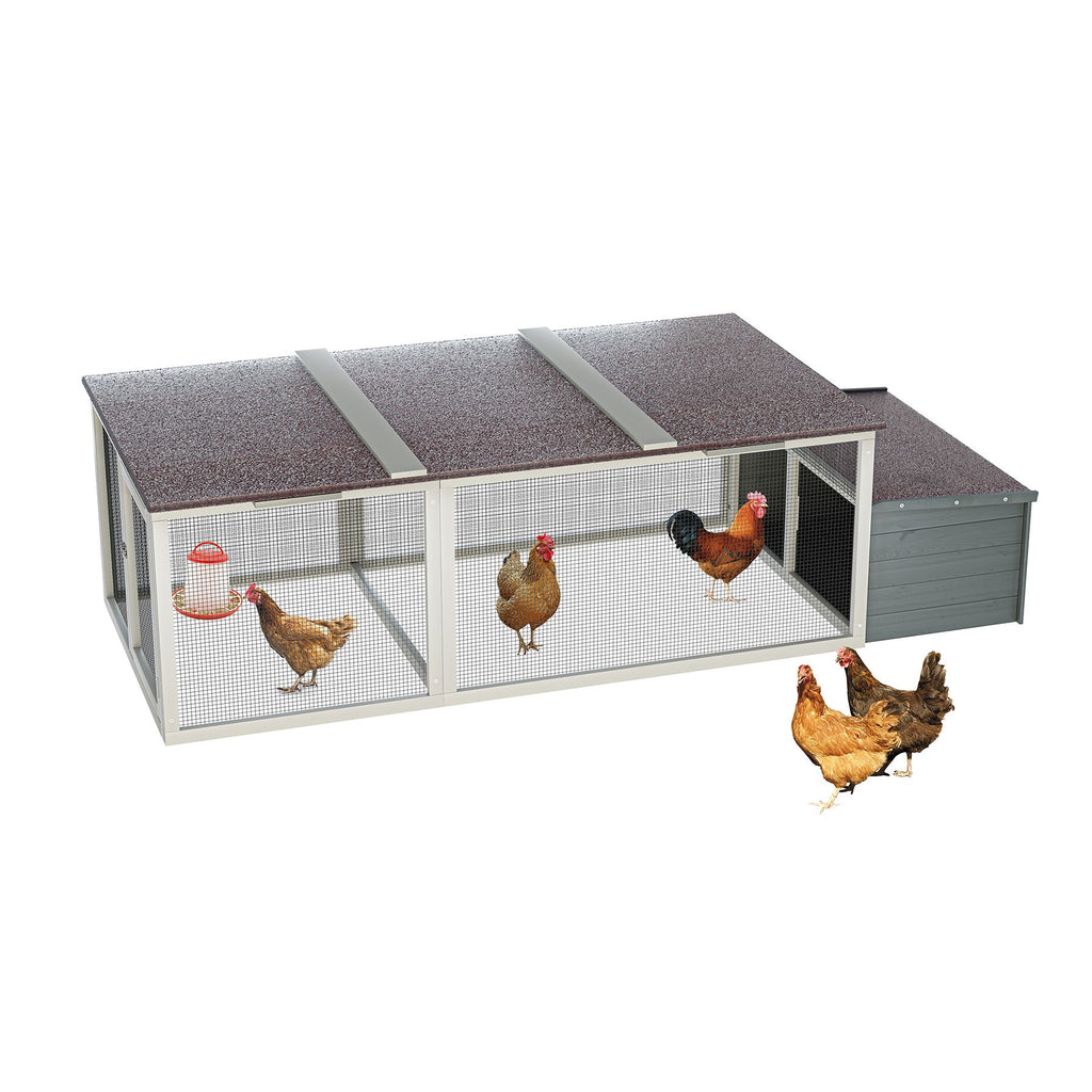 Spacious Outdoor Chicken Coop with Weatherproof Roof and Nesting Box