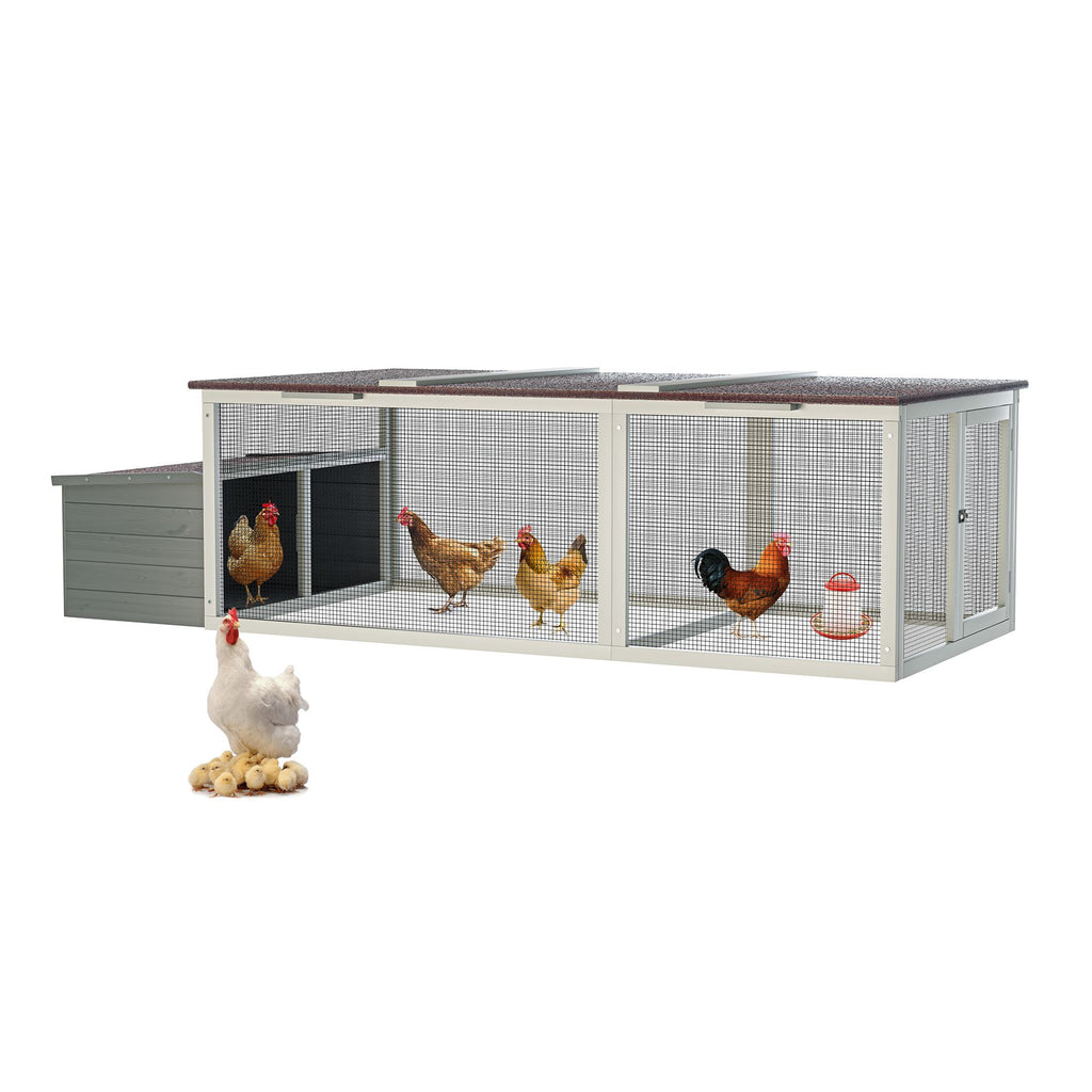Spacious Outdoor Chicken Coop with Weatherproof Roof and Nesting Box