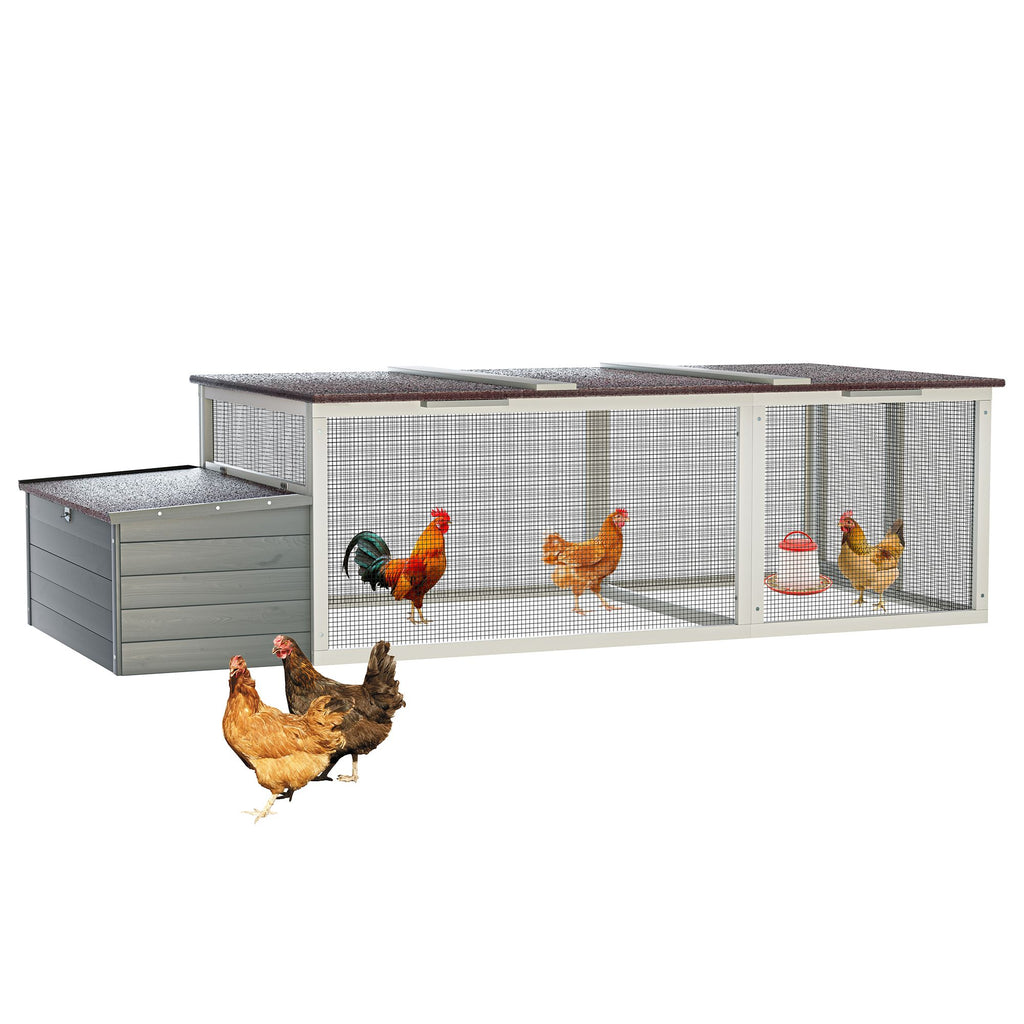 Spacious Outdoor Chicken Coop with Weatherproof Roof and Nesting Box