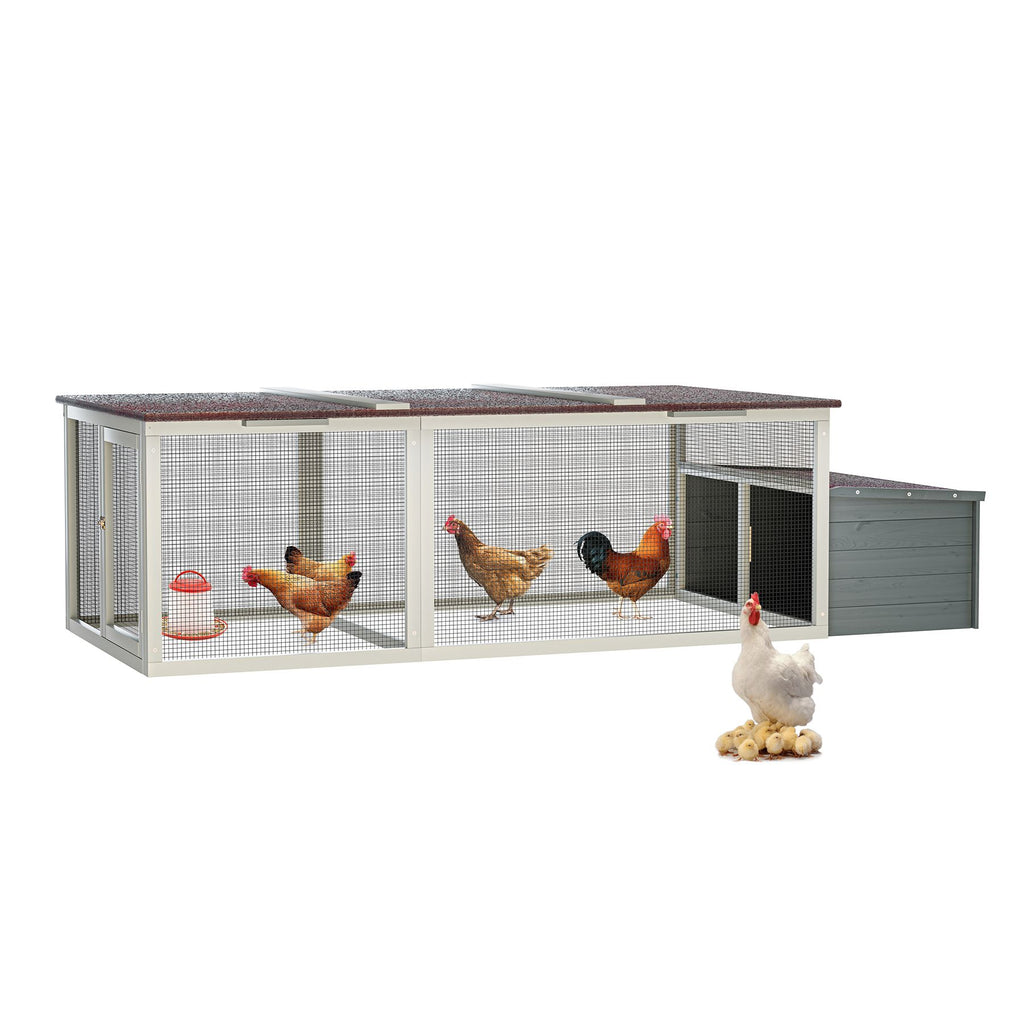 Spacious Outdoor Chicken Coop with Weatherproof Roof and Nesting Box