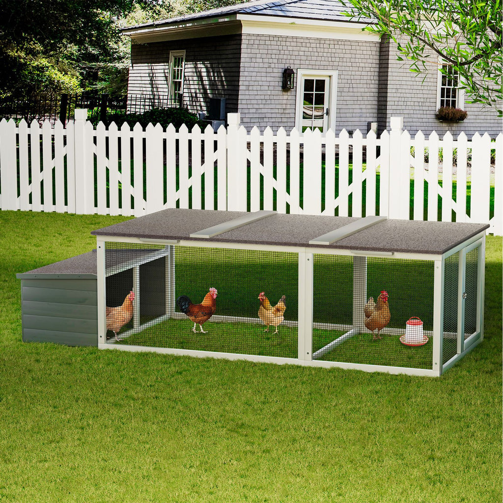 Spacious Outdoor Chicken Coop with Weatherproof Roof and Nesting Box