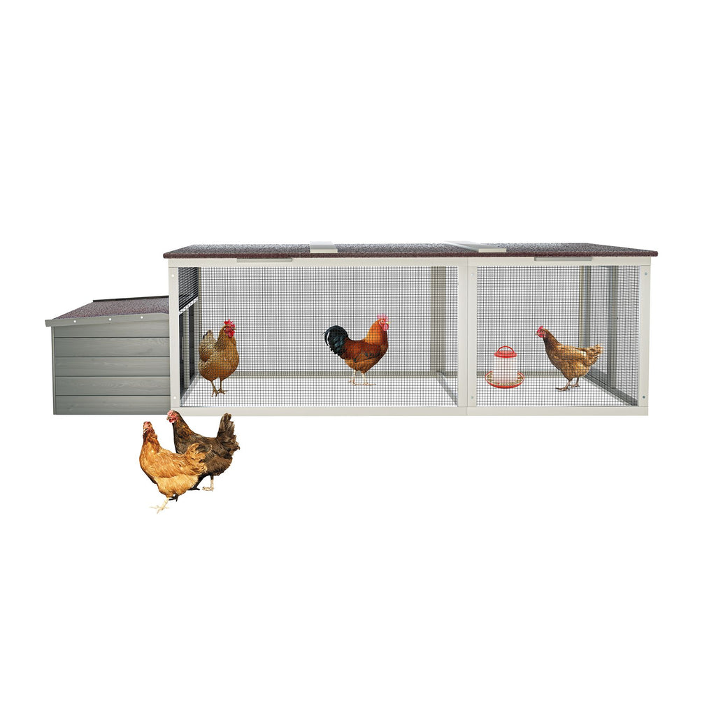 Spacious Outdoor Chicken Coop with Weatherproof Roof and Nesting Box