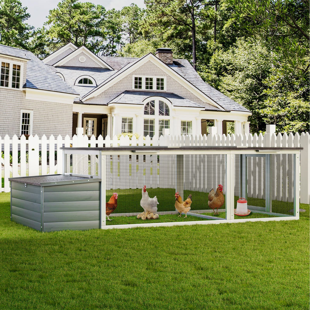 Spacious Outdoor Chicken Coop with Weatherproof Roof and Nesting Box