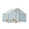 x x Silver Chicken Coop with Pointed Roof and practical PE Cover