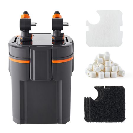 2-Stage Canister Filter with Timer Light for Large Aquariums Up to 55 Gallons, Freshwater