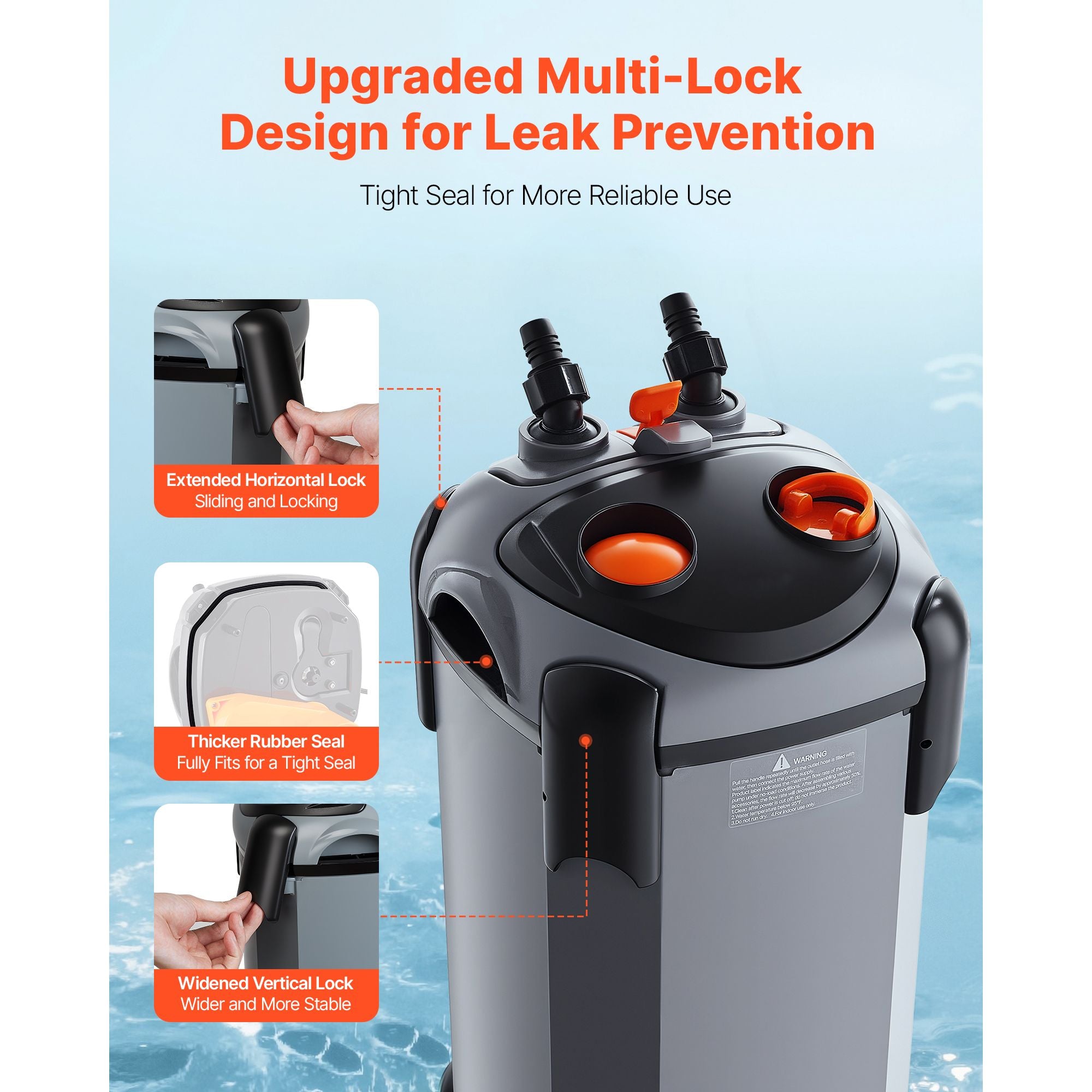3-Stage Canister Filter with Powerful Pump for Aquariums Up to 55 Gallons