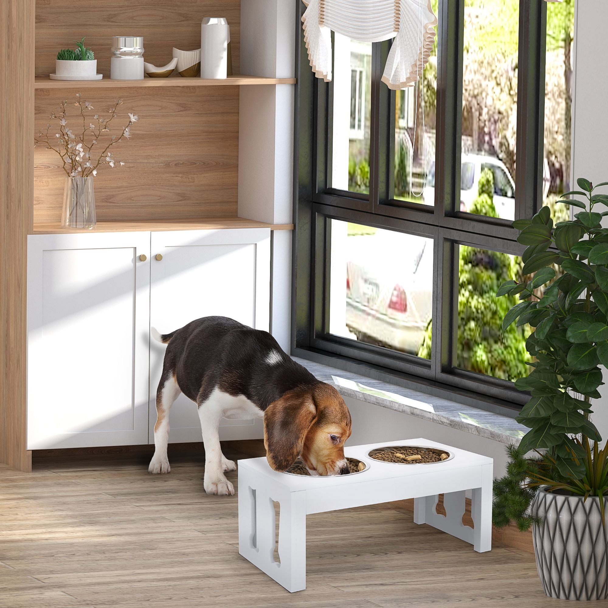 Elevate Your Dog's Mealtime with a Stylish Wooden Feeding Station