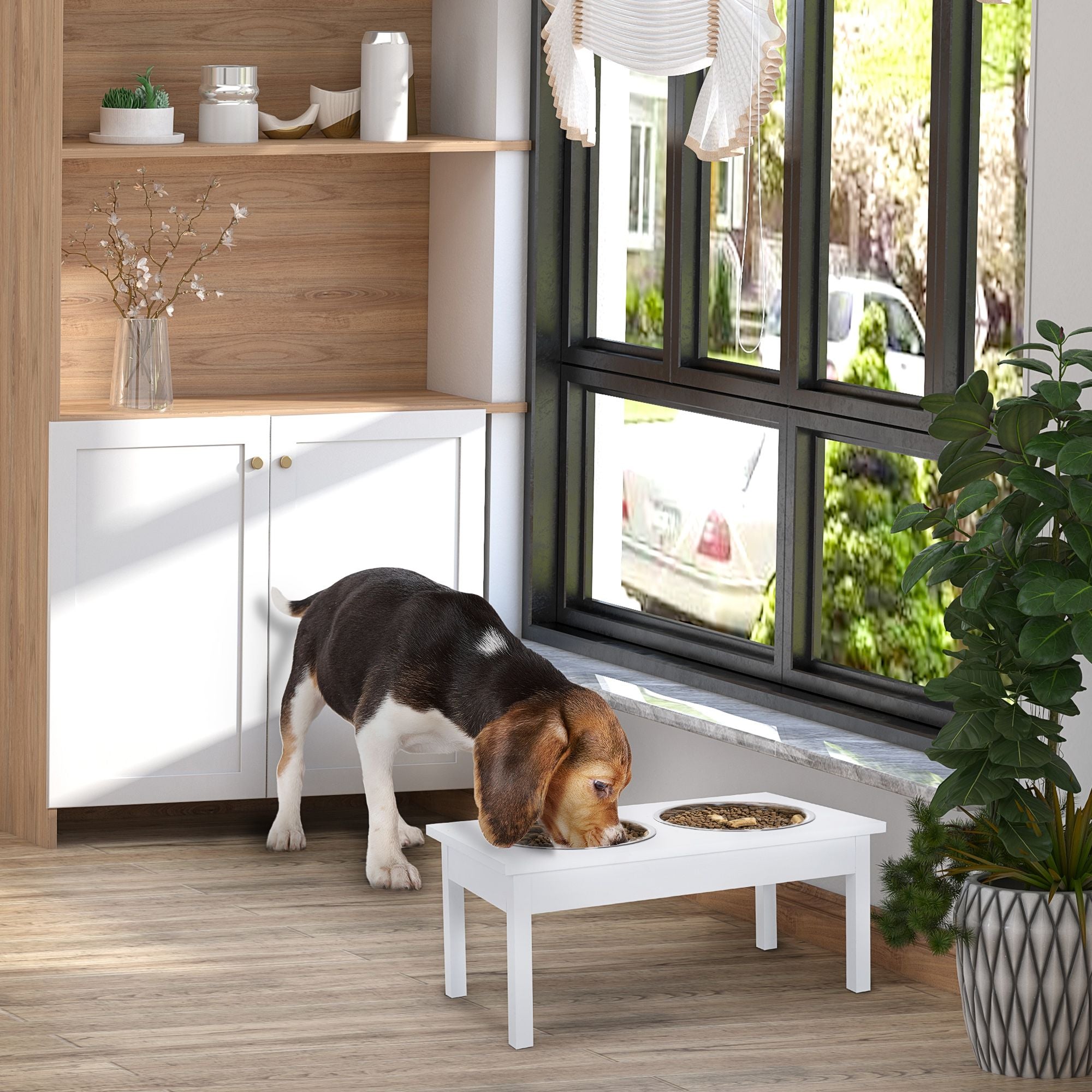 Elevate Your Pet's Mealtime with a Modern Raised Feeding Station