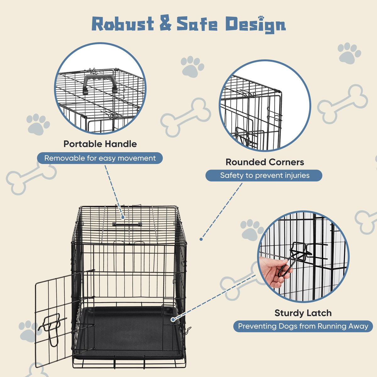 everyday structured Dog Crate with Secure Latch & Removable Tray – image 16