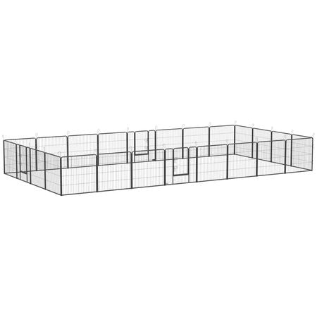24-Panel Dog Playpen with Lockable Door for Indoor/Outdoor Use