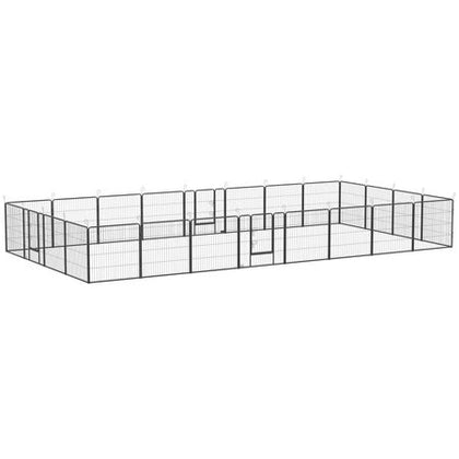 24-Panel Dog Playpen with Lockable Door for Indoor/Outdoor Use
