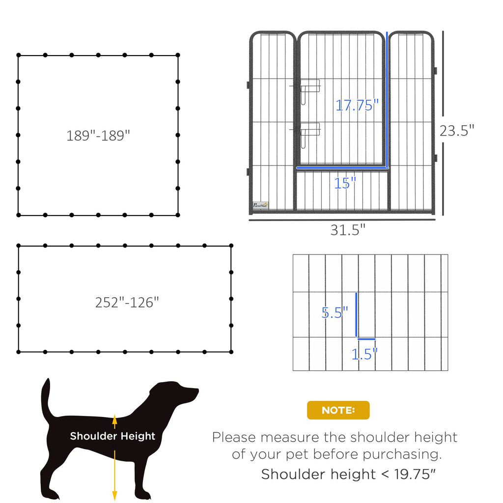 24-Panel Dog Playpen with Lockable Door for Indoor/Outdoor Use