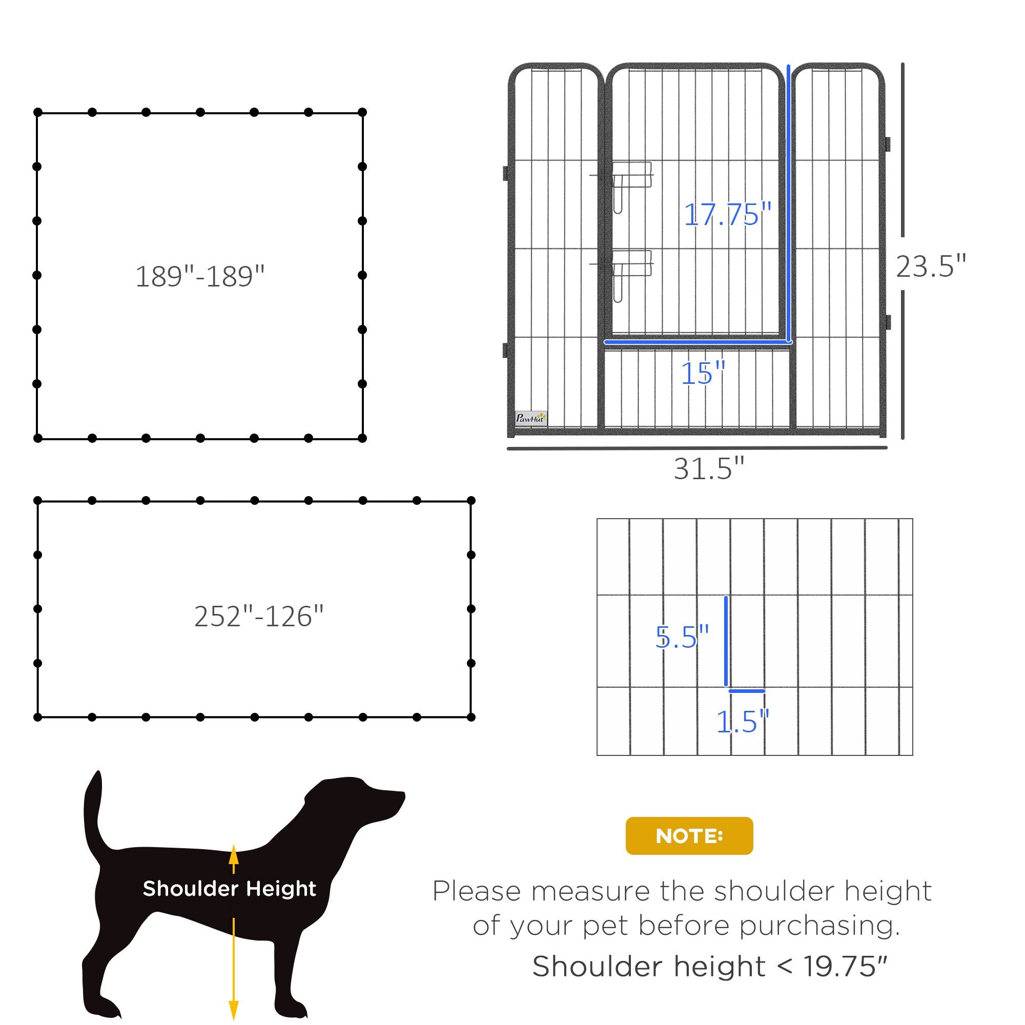 24-Panel Dog Playpen with Lockable Door for Indoor/Outdoor Use