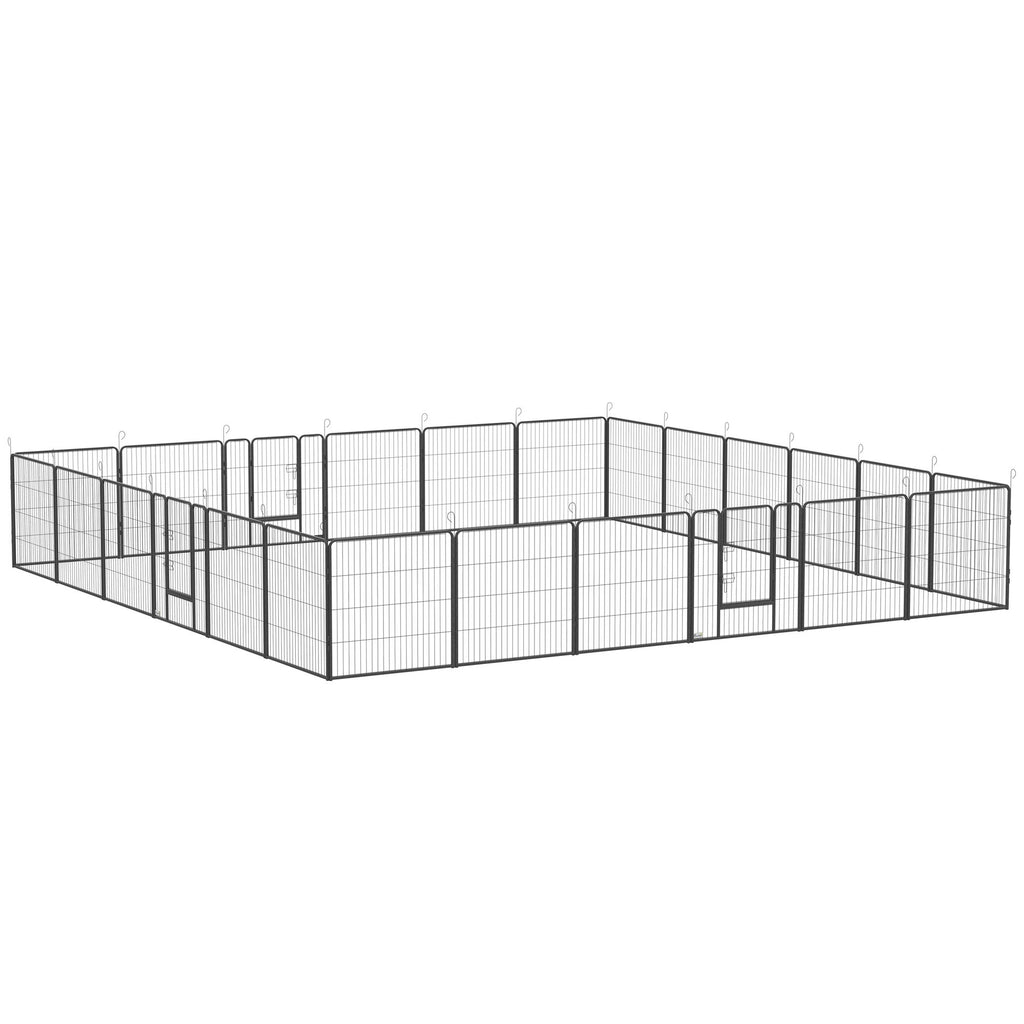 24-Panel Dog Playpen with Lockable Door for Indoor/Outdoor Use