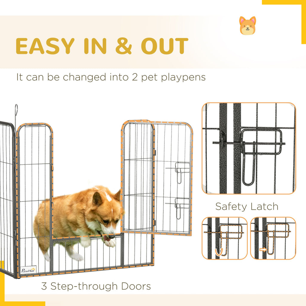 24-Panel Dog Playpen with Lockable Door for Indoor/Outdoor Use