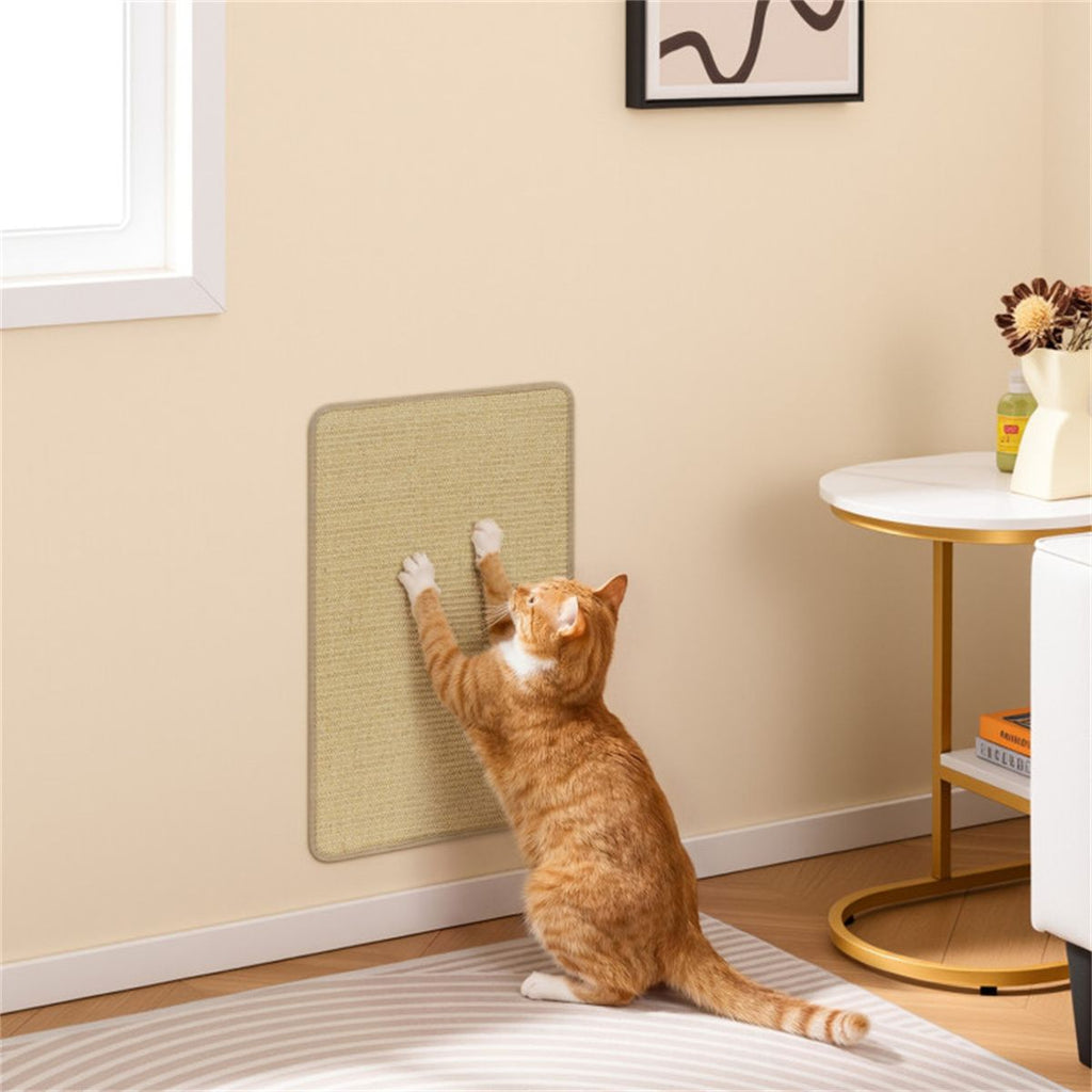 24 x 16 Inch Natural 6-Piece Cat Scratching Mats, Sisal Material Anti-Slip Latex Backing Furniture Protector