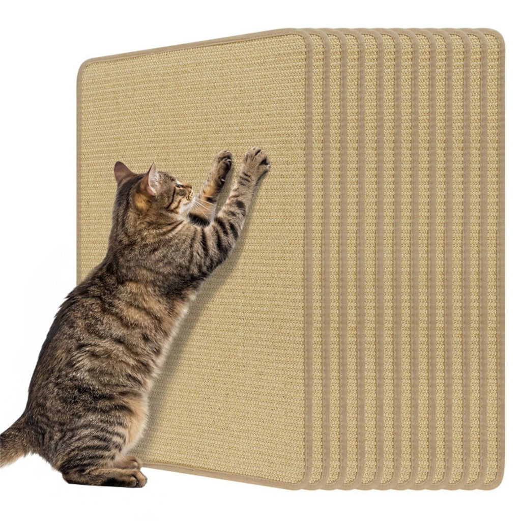 24 x 16 Inch Natural 6-Piece Cat Scratching Mats, Sisal Material Anti-Slip Latex Backing Furniture Protector