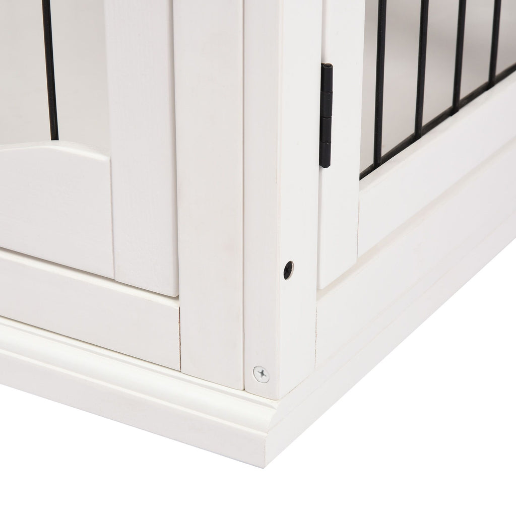 2-in-1 furniture-style Dog Crate End Table with Lockable Doors