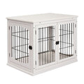 2-in-1 furniture-style Dog Crate End Table with Lockable Doors