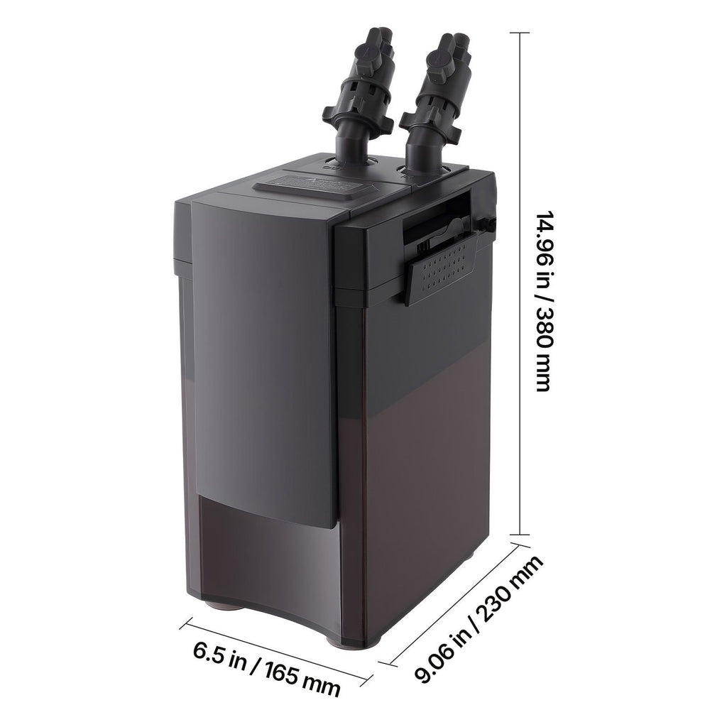 Quiet 264GPH Canister Filter with Adjustable Flow for Freshwater Aquariums