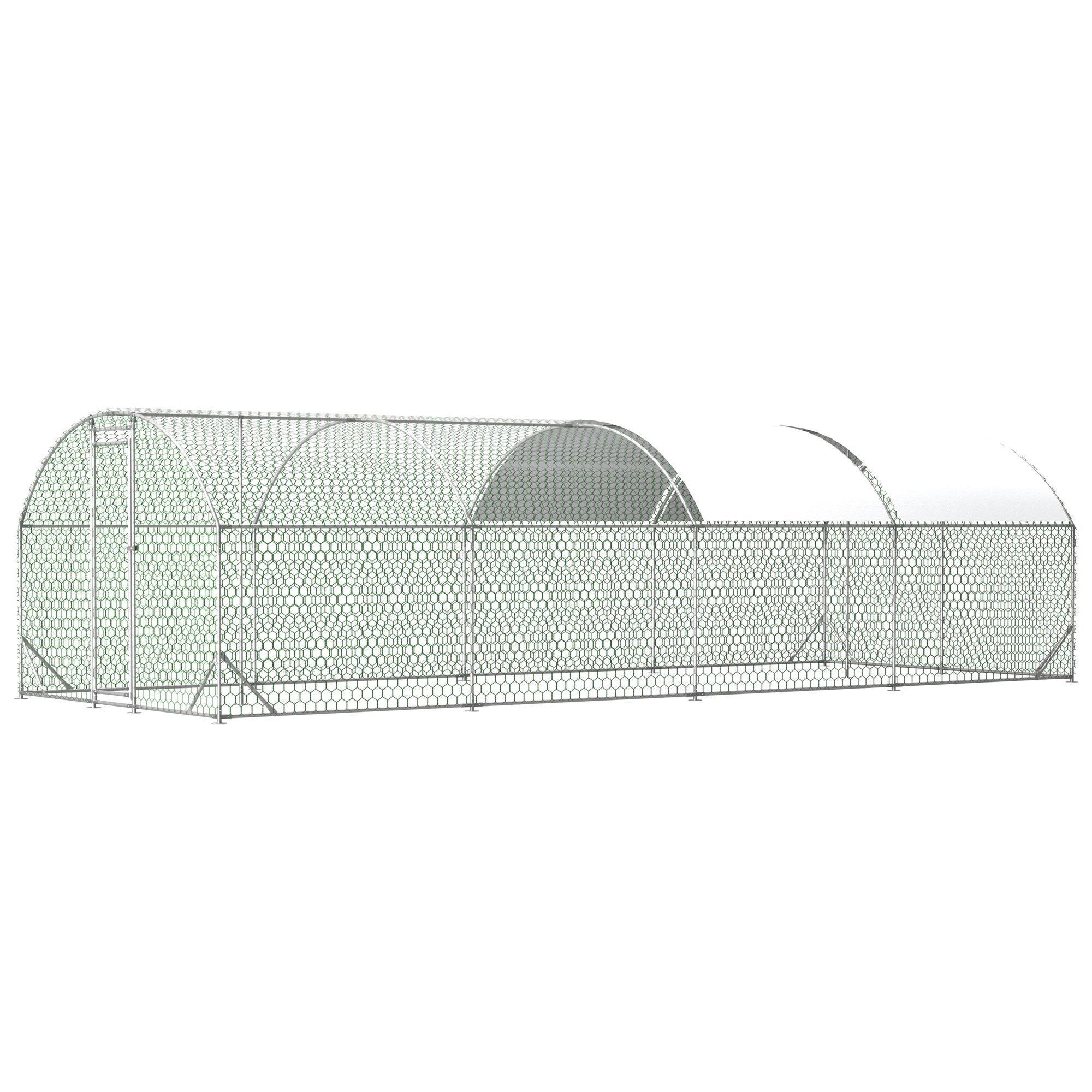 Large Chicken Coop with water-ready Cover & Lockable Door - Walk-in Poultry Run for Backyard