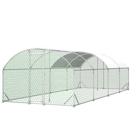 Large Chicken Coop with water-ready Cover & Lockable Door - Walk-in Poultry Run for Backyard