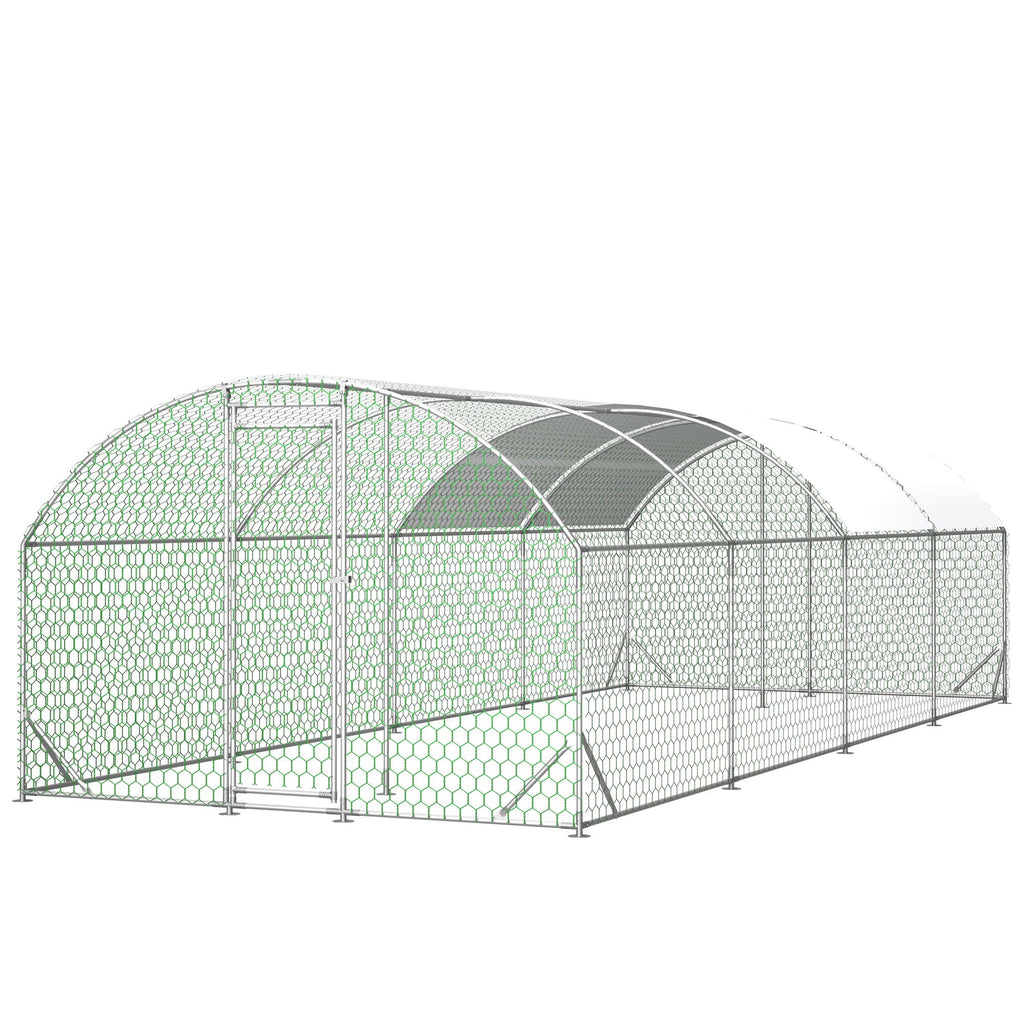 Large Chicken Coop with water-ready Cover & Lockable Door - Walk-in Poultry Run for Backyard