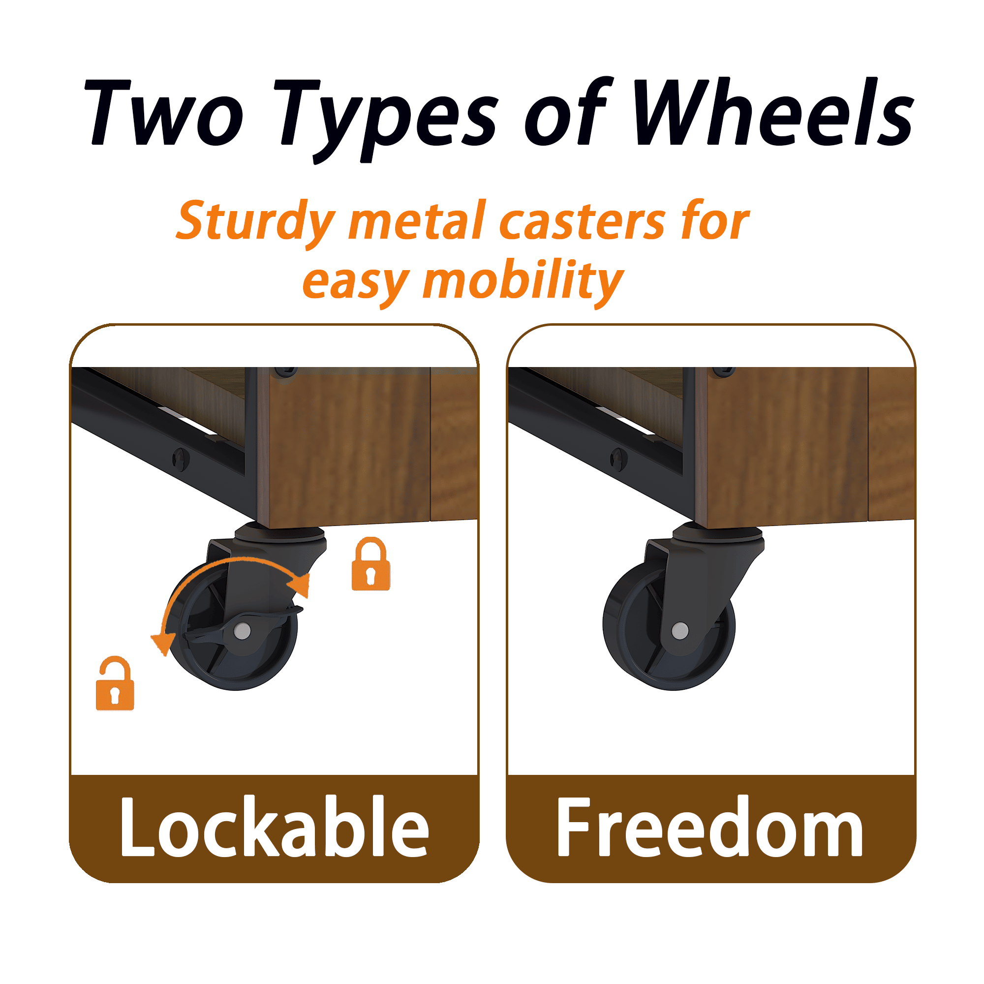 practical Dog Crate Furniture with Wheels – Double Doors & Braking Casters