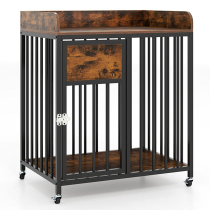 Dog Crate Furniture with Wheels – Sturdy, Lockable, Coffee Table Design