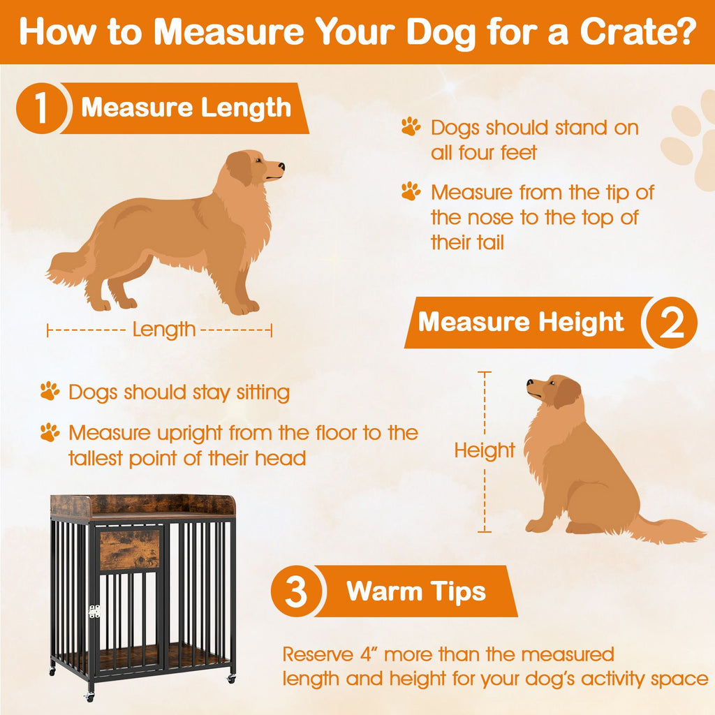 Stylish 2-in-1 Dog Crate Furniture with Wheels – Perfect for Small Dogs
