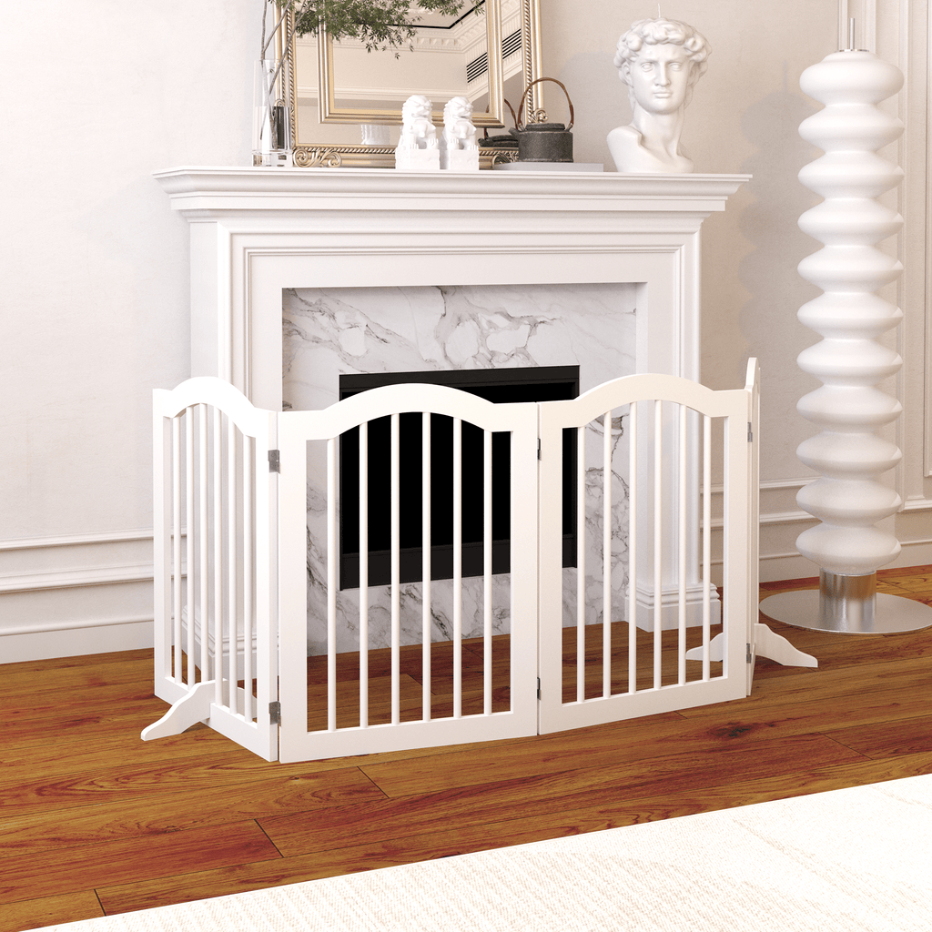 Tall Freestanding 4-Panel Folding Pet Gate