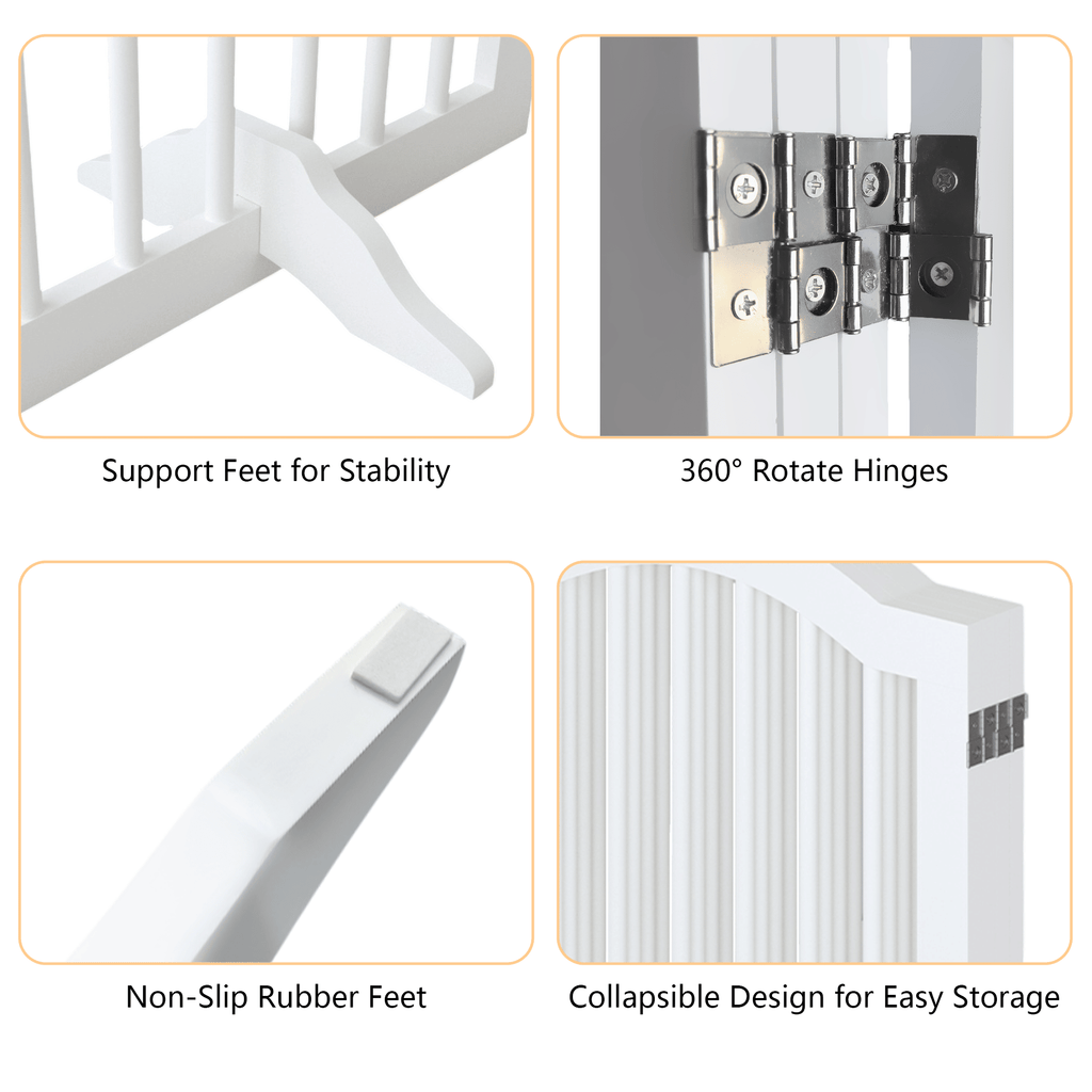 Tall Freestanding 4-Panel Folding Pet Gate