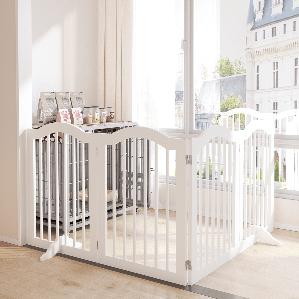 Tall Freestanding 4-Panel Folding Pet Gate